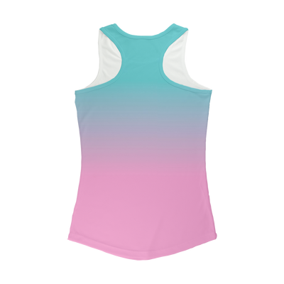 Pink Teal Gradient Women Performance Tank Top - Mr.SWAGBEAST