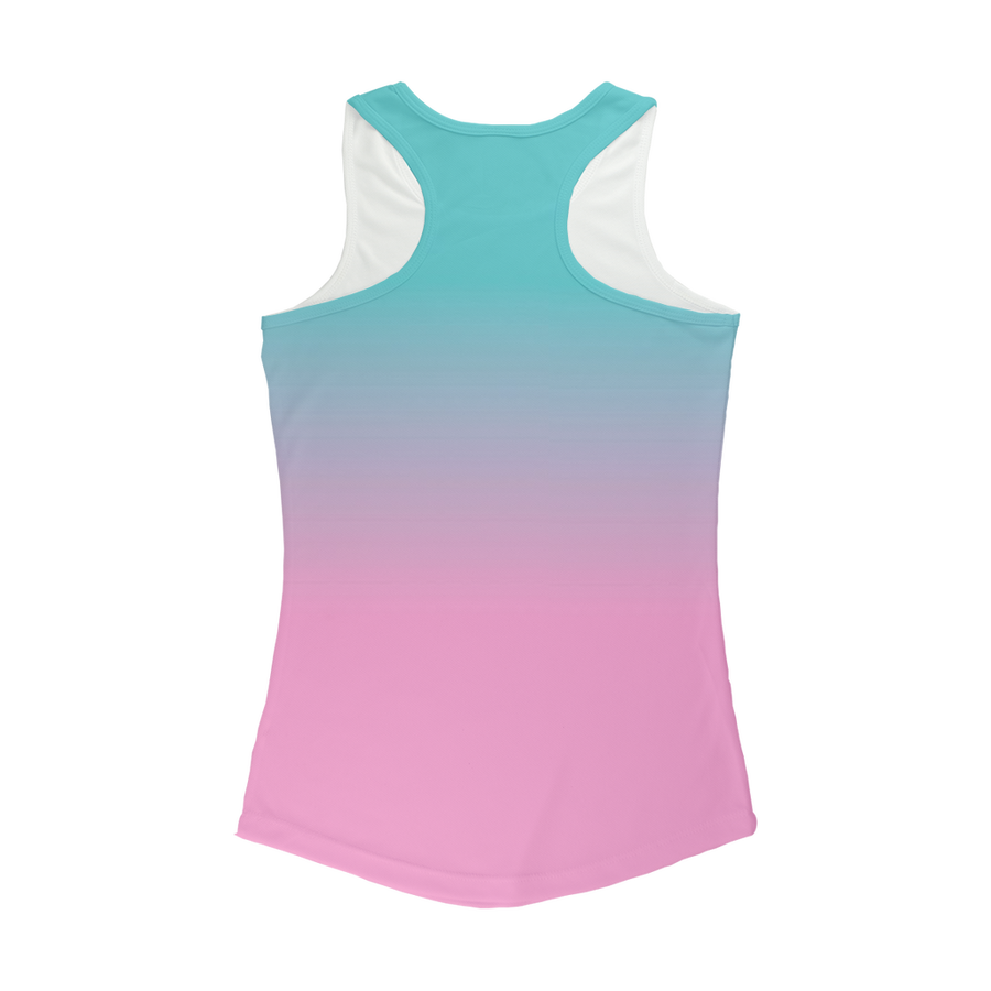 Pink Teal Gradient Women Performance Tank Top - Mr.SWAGBEAST
