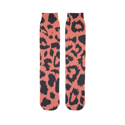 Neon Peach Leopard Spot Tube Socks - Mr.SWAGBEAST