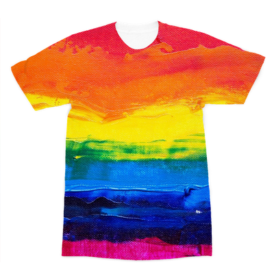 LGBT Pride Rainbow Canvas Paint Premium Adult T-Shirt - Mr.SWAGBEAST