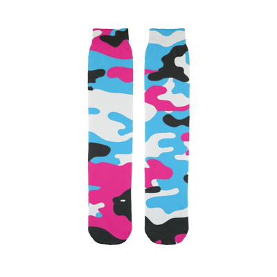 Pink Teal Black White Camo Tube Socks - Mr.SWAGBEAST
