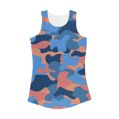 Blue Orange Camo Women Performance Tank Top - Mr.SWAGBEAST