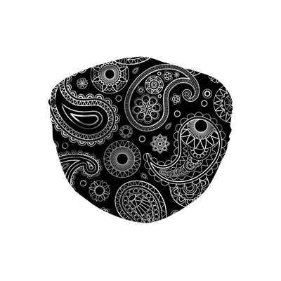 Black with White Bandana Paisleys Face Mask - Mr.SWAGBEAST