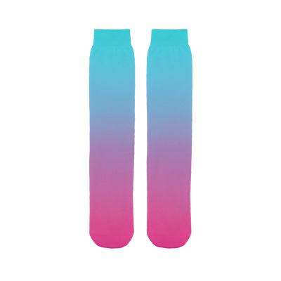Teal Blue Faded to Hot Pink Tube Socks - Mr.SWAGBEAST