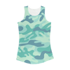 Teal Green Baja Camo Women Performance Tank Top - Mr.SWAGBEAST