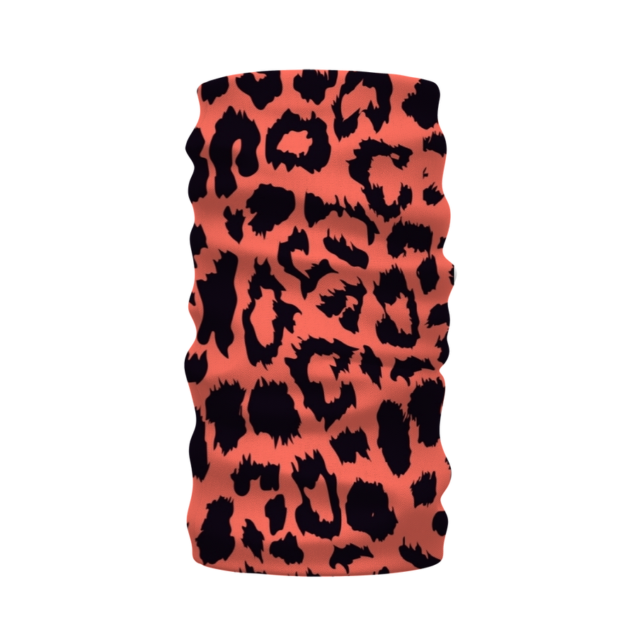 Neon Peach Leopard Spot Neck Warmer Morf Scarf - Mr.SWAGBEAST