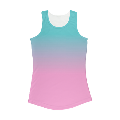 Pink Teal Gradient Women Performance Tank Top - Mr.SWAGBEAST