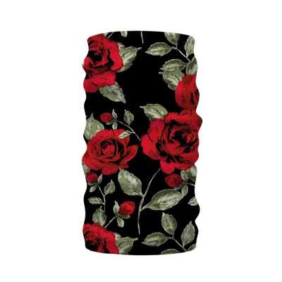 Red Roses on Black Neck Warmer Morf Scarf - Mr.SWAGBEAST