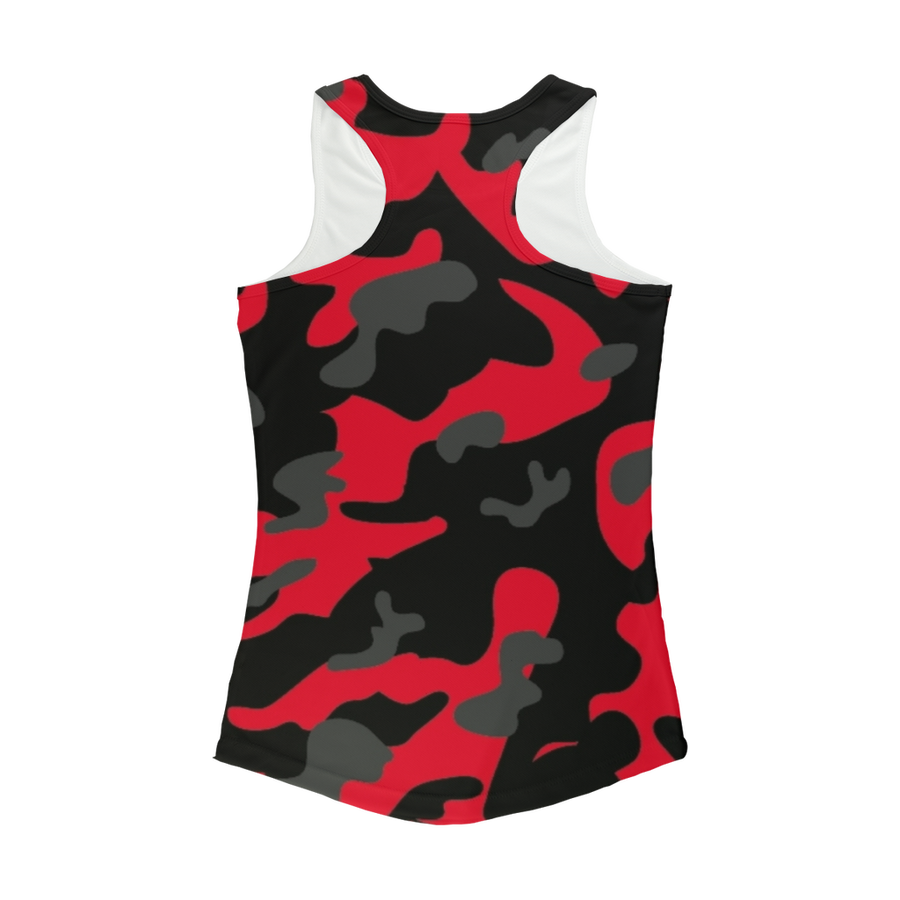 Red Black Grey Camo Women Performance Tank Top - Mr.SWAGBEAST