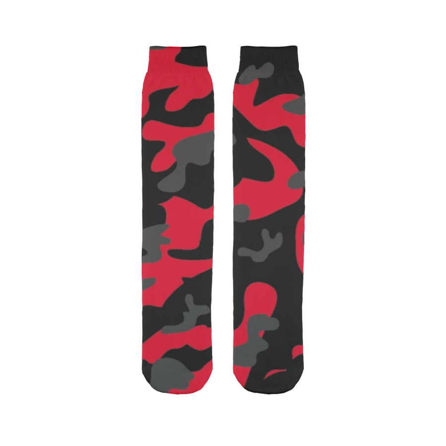 Red Black Camo Tube Socks - Mr.SWAGBEAST