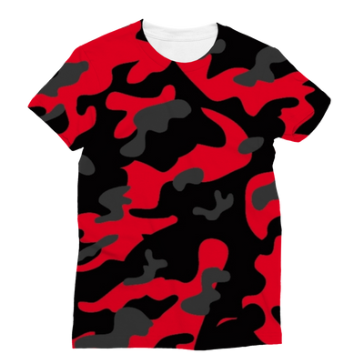 Red Black Grey Camo Classic Sublimation Women's T-Shirt - Mr.SWAGBEAST