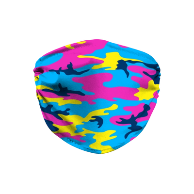 Neon Pink Yellow Blue Camo Face Mask - Mr.SWAGBEAST