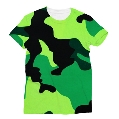 Neon Green Camo Classic Sublimation Women's T-Shirt - Mr.SWAGBEAST