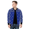 Blue Crip Bandana Paisley Men's/Unisex Adult Bomber Jacket - Mr.SWAGBEAST