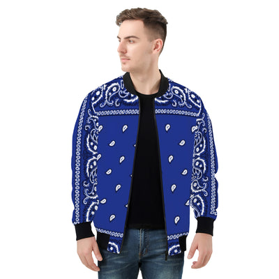 Blue Crip Bandana Paisley Men's/Unisex Adult Bomber Jacket - Mr.SWAGBEAST
