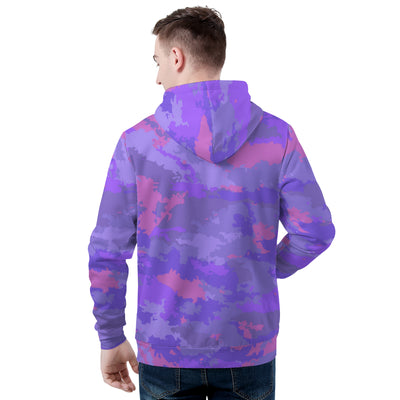 Purple Pink Pastel Camo Pattern Men's/Unisex Premium Pullover Adult Hoodie - Mr.SWAGBEAST