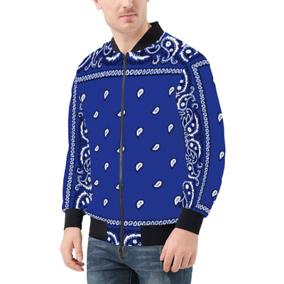 Blue Crip Bandana Paisley Men's/Unisex Adult Bomber Jacket - Mr.SWAGBEAST