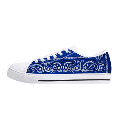 Crip Walk Crip Blue Bandana Low-Top Chuck Sneakers - Mr.SWAGBEAST