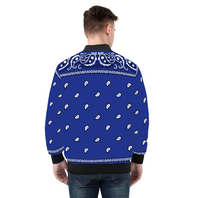 Blue Crip Bandana Paisley Men's/Unisex Adult Bomber Jacket - Mr.SWAGBEAST