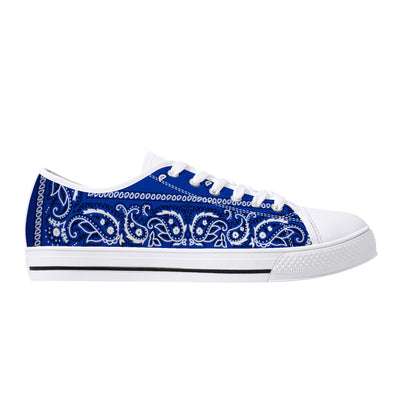 Crip Walk Crip Blue Bandana Low-Top Chuck Sneakers - Mr.SWAGBEAST