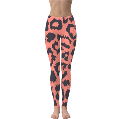 Neon Peach Leopard Spot Leggings - Mr.SWAGBEAST