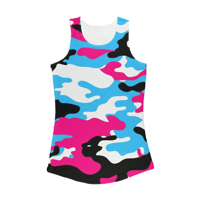 Pink Teal Black White Camo Women Performance Tank Top - Mr.SWAGBEAST