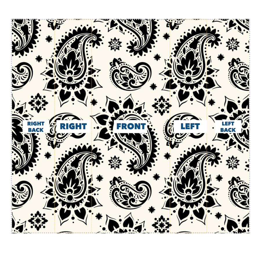 White with Black Bandana Paisley Pattern Neck Gaiter/Face Mask - Mr.SWAGBEAST