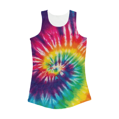 Rainbow Swirl Tie Dye Women's Performance Tank Top - Mr.SWAGBEAST