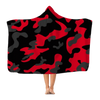 Red Black Grey Camo Premium Adult Hooded Blanket - Mr.SWAGBEAST
