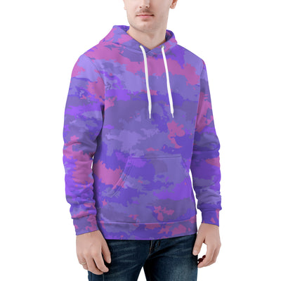 Purple Pink Pastel Camo Pattern Men's/Unisex Premium Pullover Adult Hoodie - Mr.SWAGBEAST