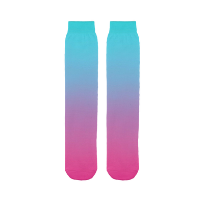 Teal Blue Faded to Hot Pink Tube Socks - Mr.SWAGBEAST