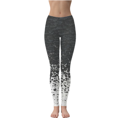 Black Paint Spots White Leggings - Mr.SWAGBEAST