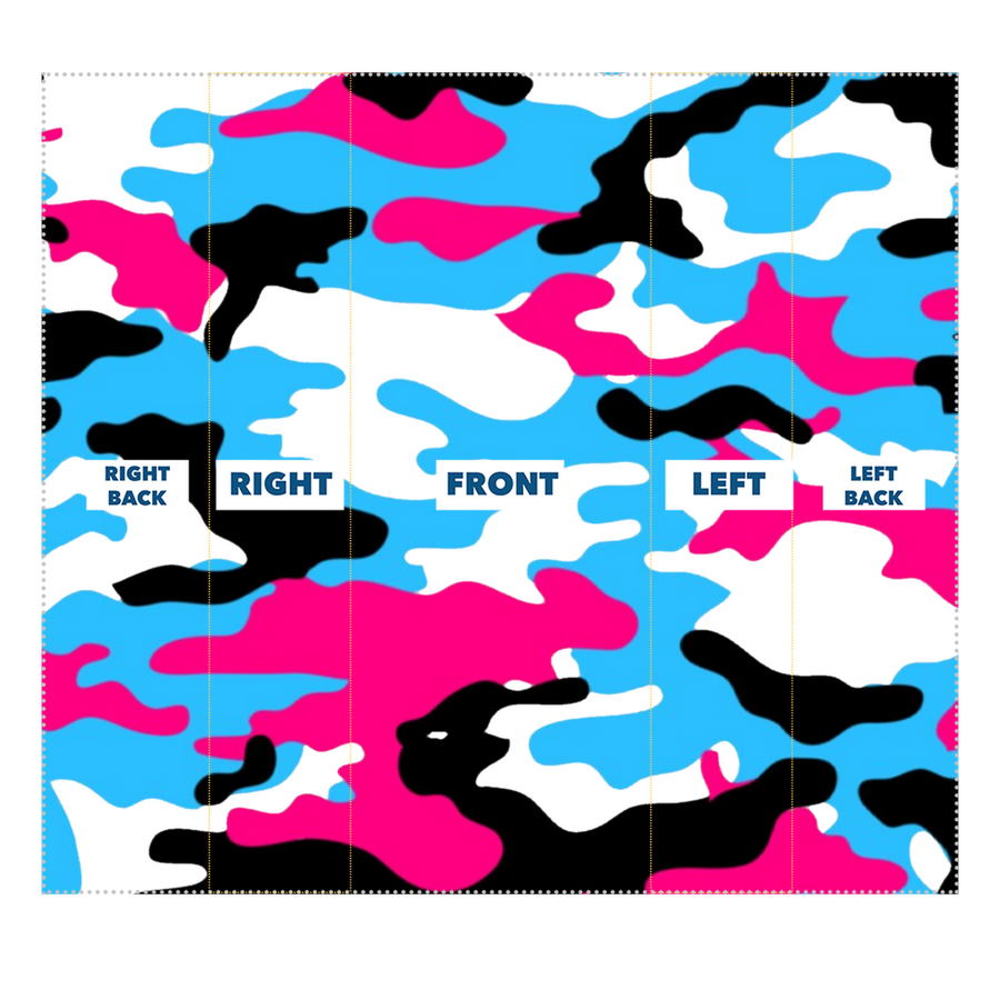 Pink Teal Black White Camo Neck Gaiter/Face Cover - Mr.SWAGBEAST