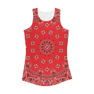 Red Bloods Bandana Women Performance Tank Top - Mr.SWAGBEAST