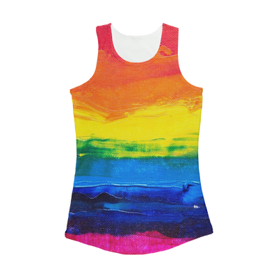 LGBT Pride Rainbow Canvas Paint Premium Women's Tank Top - Mr.SWAGBEAST