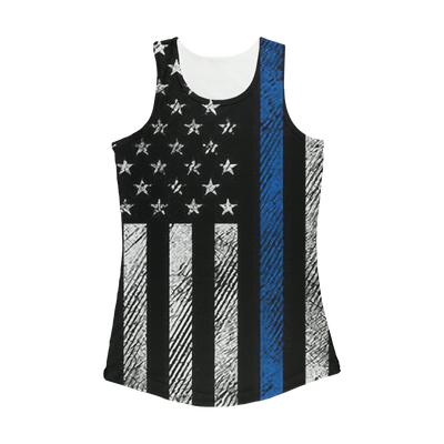 Blue Lives Matter Women Performance Tank Top - Mr.SWAGBEAST