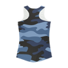 Dark Blues Camo Women Performance Tank Top - Mr.SWAGBEAST
