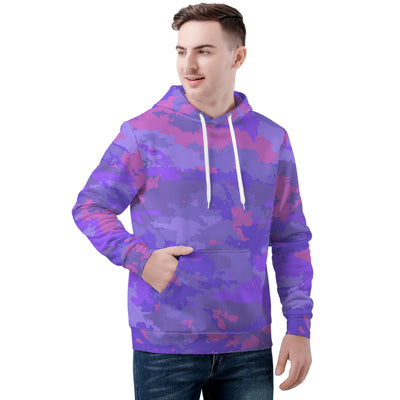 Purple Pink Pastel Camo Pattern Men's/Unisex Premium Pullover Adult Hoodie - Mr.SWAGBEAST