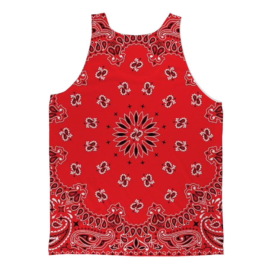 Red Bloods Bandana Black Bandana Adult Tank Top - Mr.SWAGBEAST