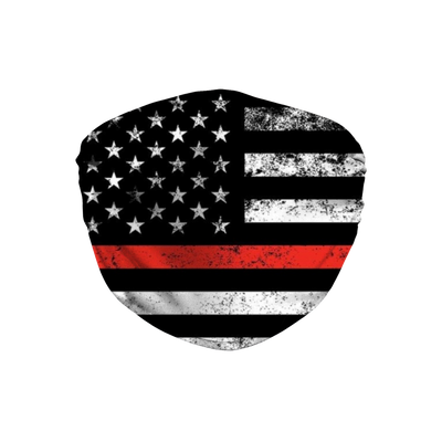 Firefighters Red Stripe Flag Firefighter Red Lives Matter Face Mask - Mr.SWAGBEAST
