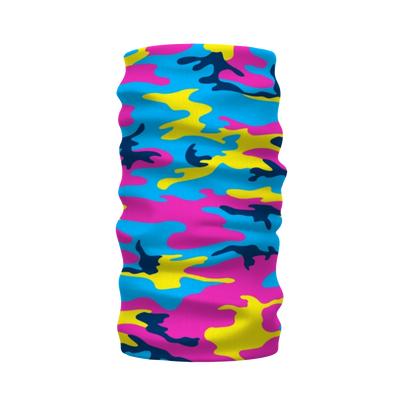 Pink Yellow Blue Camo Neck Warmer Morf Scarf - Mr.SWAGBEAST