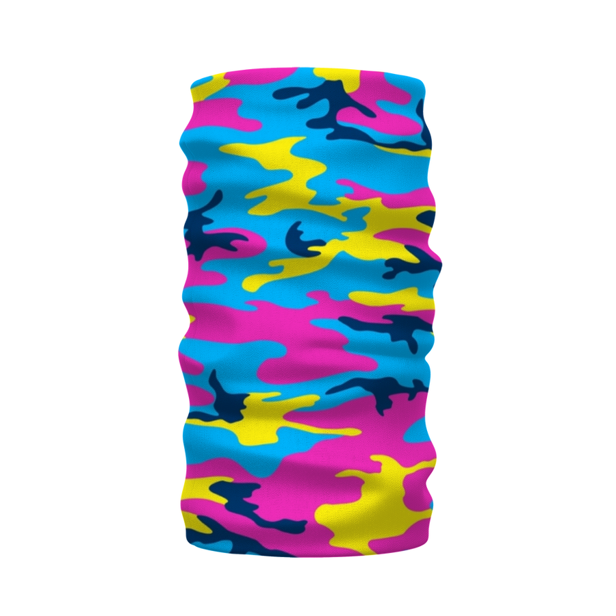 Pink Yellow Blue Camo Neck Warmer Morf Scarf - Mr.SWAGBEAST