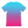 Teal Blue Faded to Hot Pink Premium Adult All Over T-Shirt - Mr.SWAGBEAST