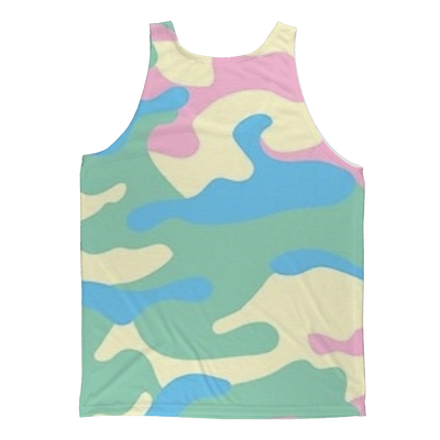 Pastel Colors Camo Black Bandana Adult Tank Top - Mr.SWAGBEAST
