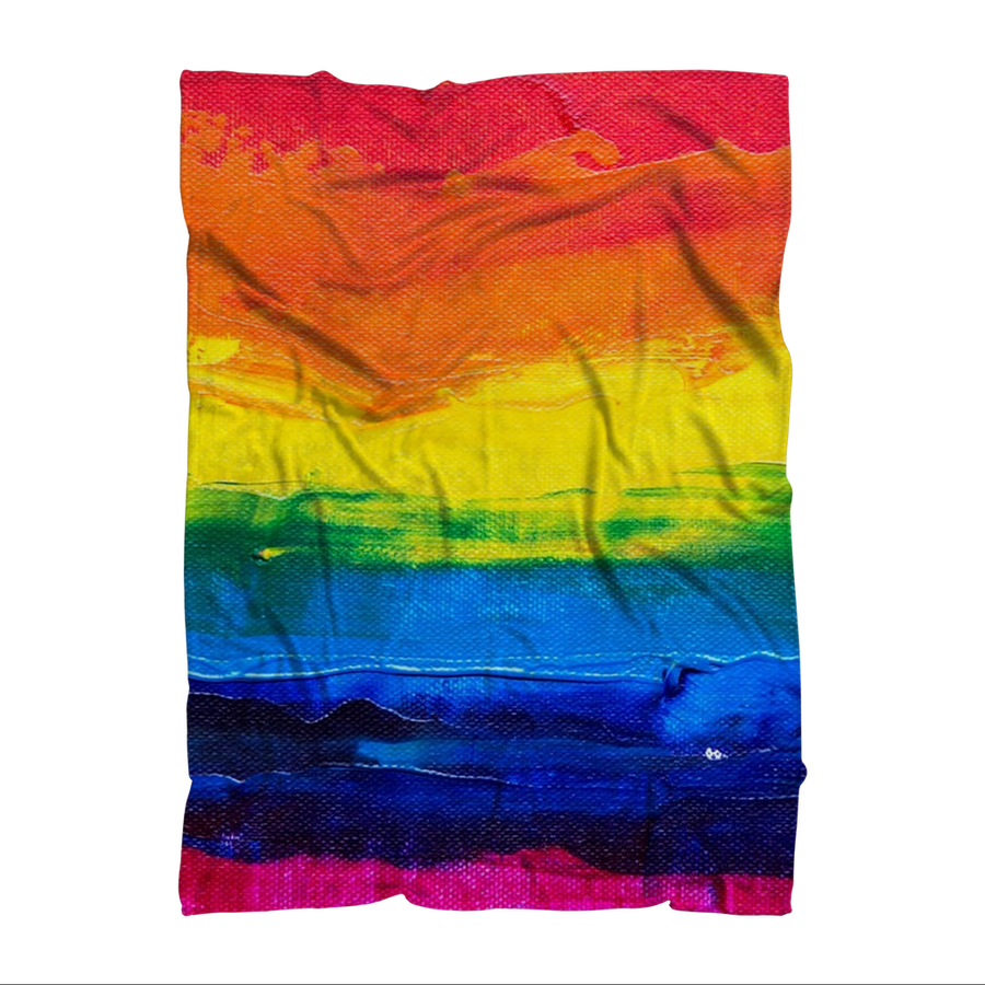 LGBT Pride Rainbow Paint Canvas Premium Blanket - Mr.SWAGBEAST