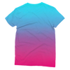 Teal Blue Faded to Hot Pink Women's Cut T-shirt All Over Print - Mr.SWAGBEAST