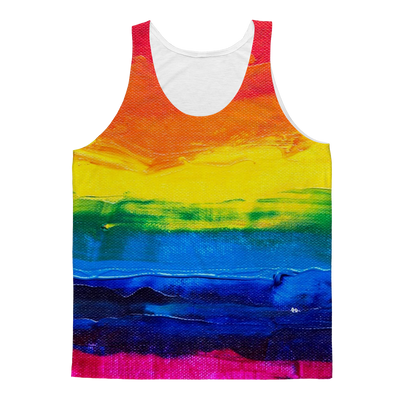 LGBT Pride Rainbow Paint Canvas Adult Tank Top - Mr.SWAGBEAST