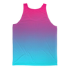 Teal Blue Faded to Hot Pink Adult Tank Top - Mr.SWAGBEAST
