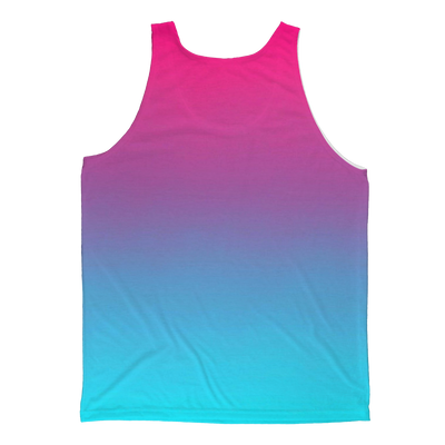 Teal Blue Faded to Hot Pink Adult Tank Top - Mr.SWAGBEAST