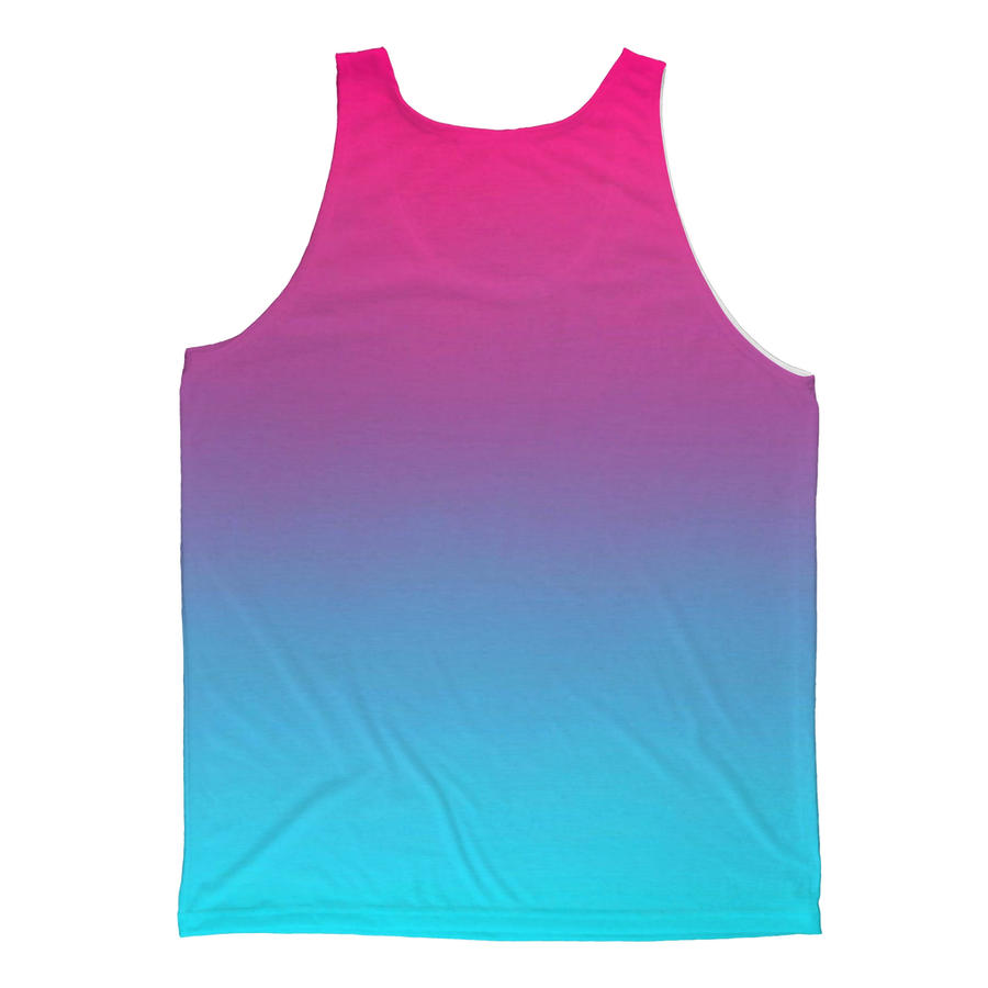 Teal Blue Faded to Hot Pink Adult Tank Top - Mr.SWAGBEAST